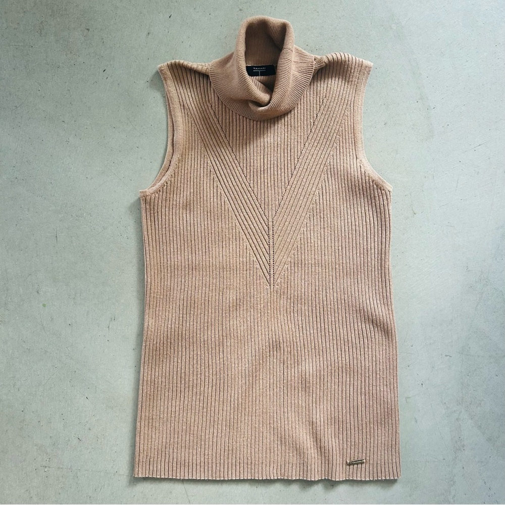 Tahari Sleeveless Knit Turtleneck